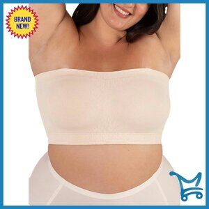 Strapless Push-Up Bra, Wire-Free Support, Plus Size, Non-Slip Silicone